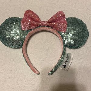 Disney Parks Minnie Mouse Ears (Pink & Mint Green)